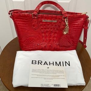 Brahmin Mini Asher Carnation Red and free heart key fob